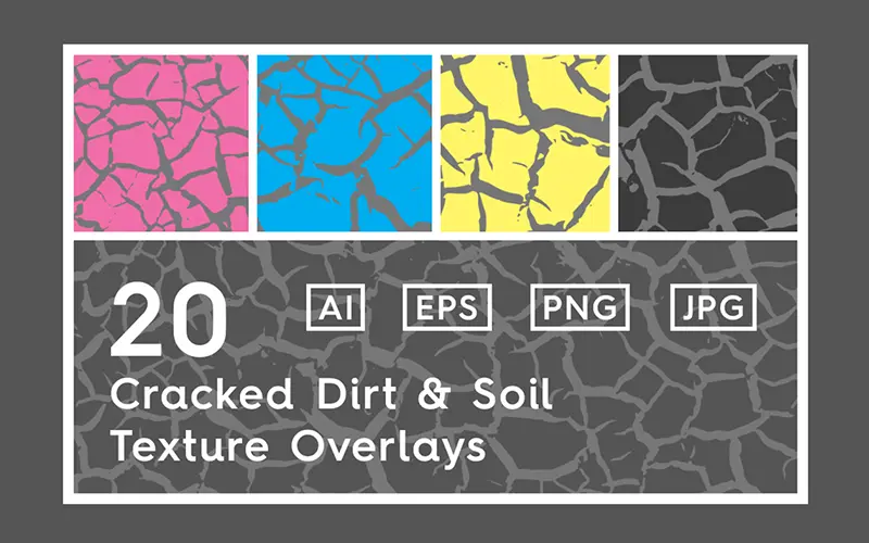 Cracked dirt overlay