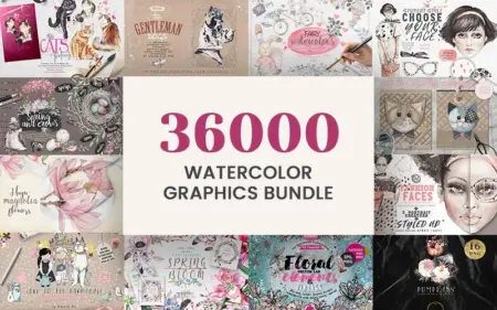 Watercolor Graphics Bundle Feature Image