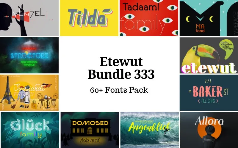 60+ Etewut Fonts Pack Feature Image