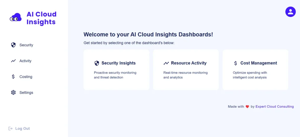 AI Cloud Insights - AWS Cloud Management Dashboard Preview
