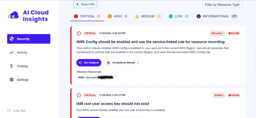 AWS Cloud Management Security Configuration Preview