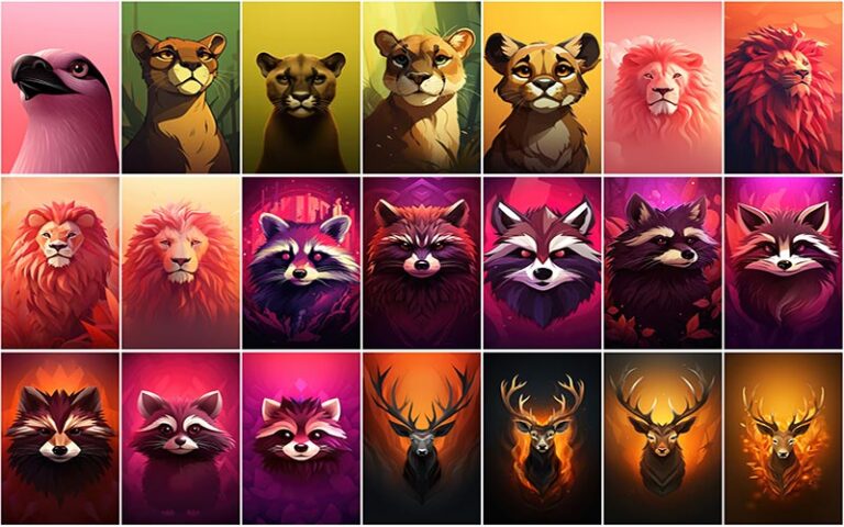 animal cartoon images collage including racoon and more