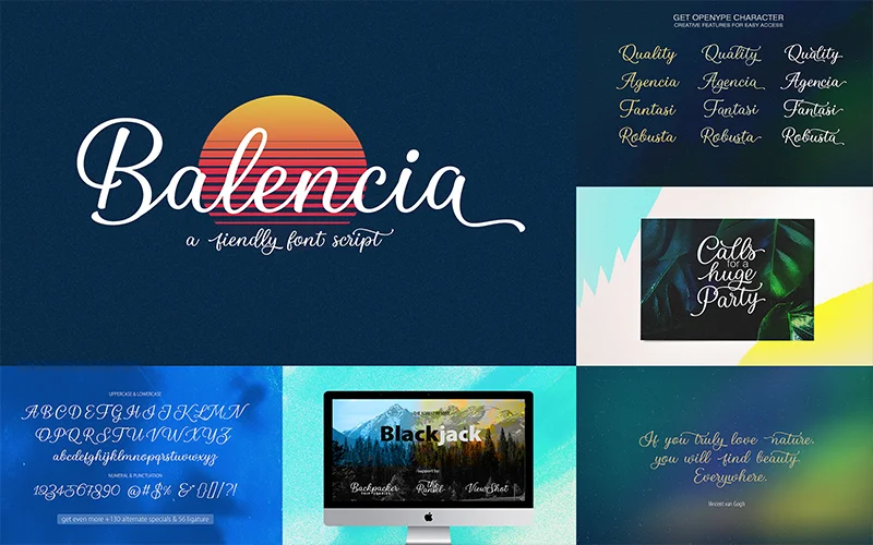 Balencia-Font, modern calligraphy handwritten font, all calligraphy fonts