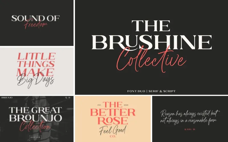 brushine - a cool fonts family, a handwritten font