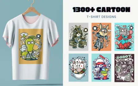 Cartoon T-shirt Designs Bundle Feature Image