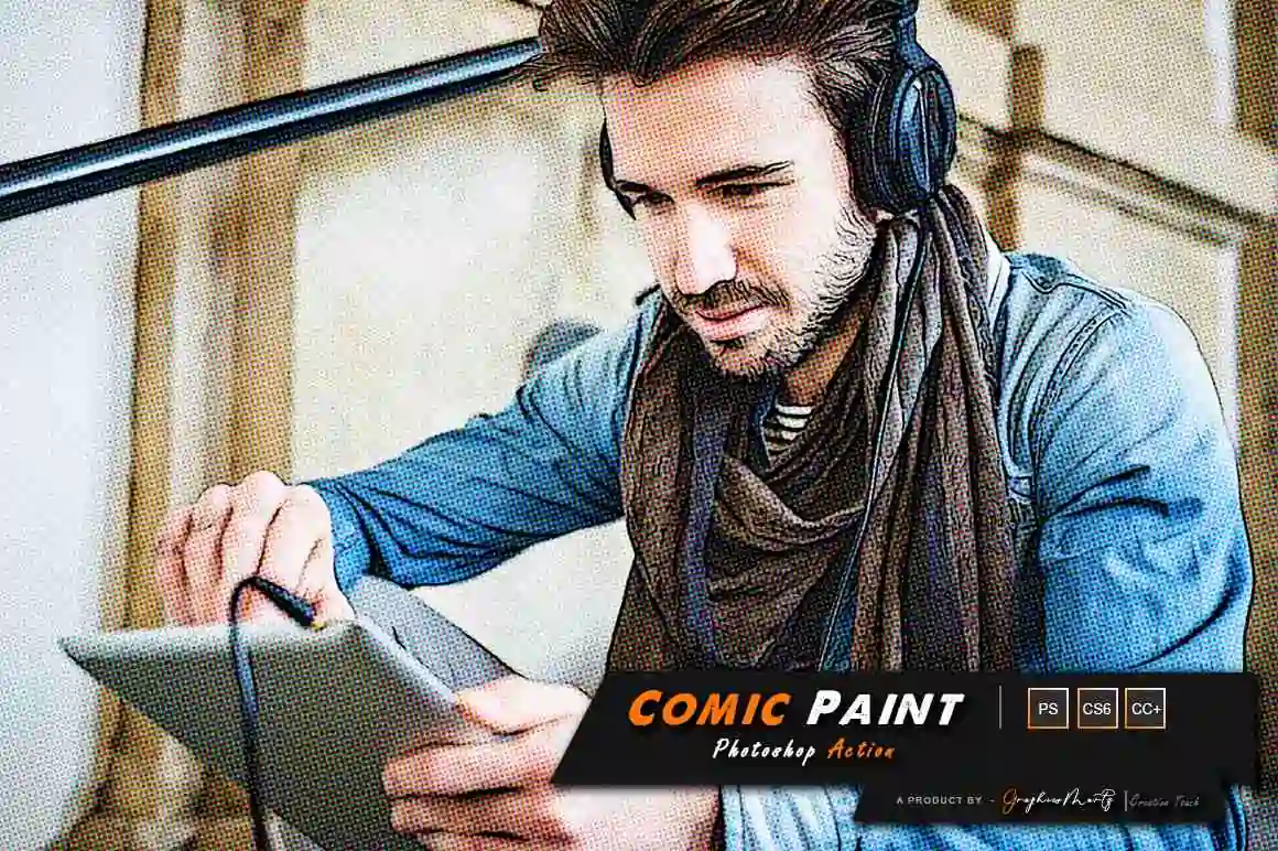 comic oil paint photoshop actions
