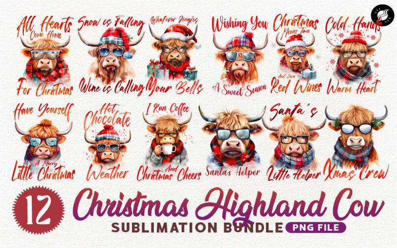 Christmas Highland Cow