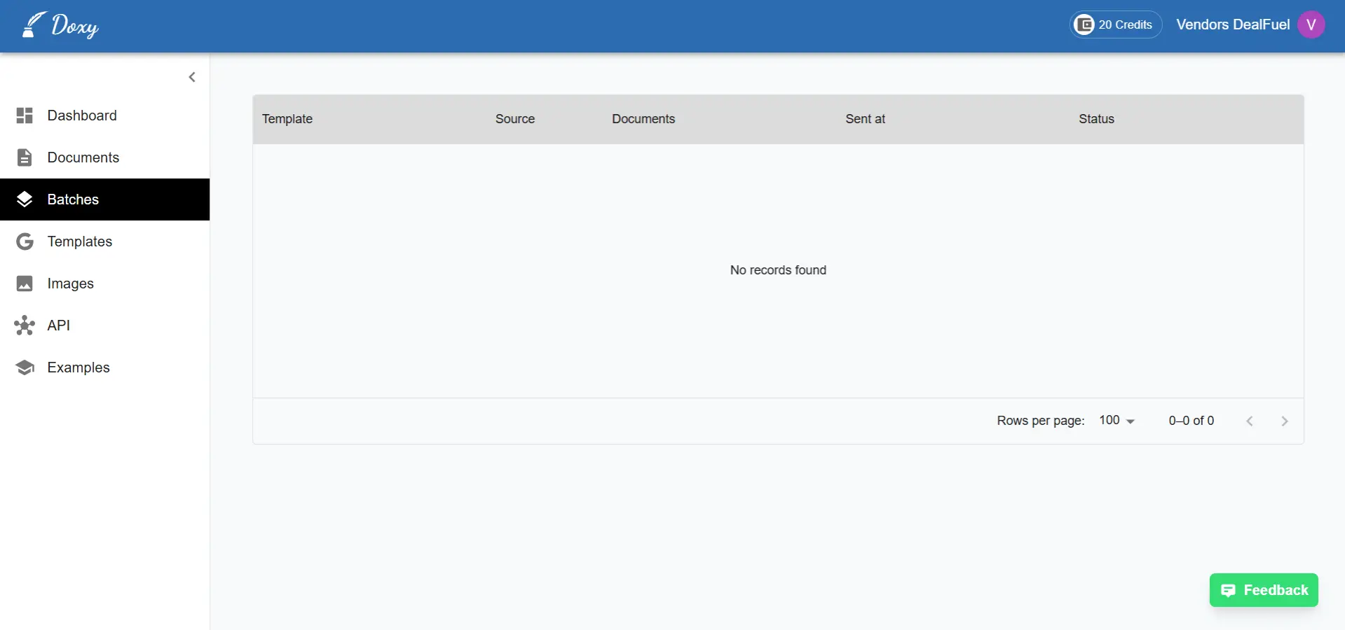 Doxy - document generation platform user interface