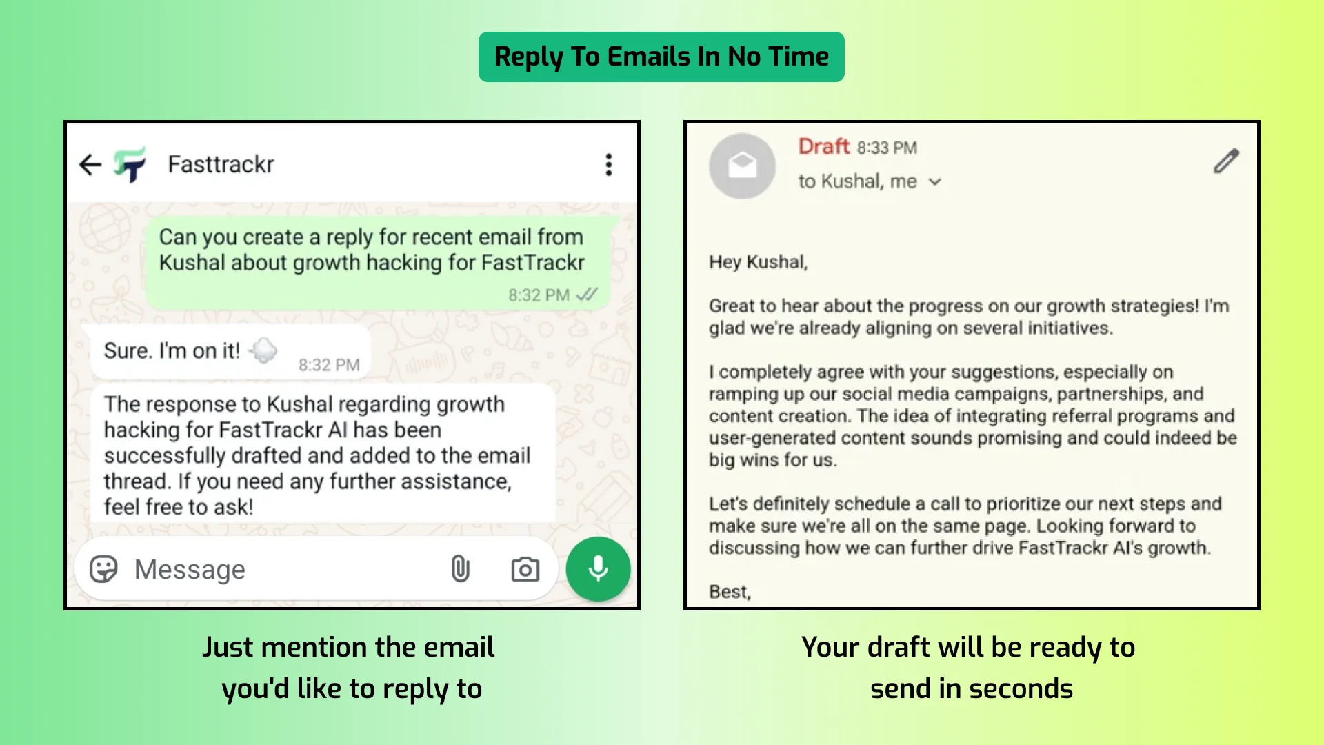 FastTrackrAI - Ai Executive Assistant - Reply to emails in no time feature