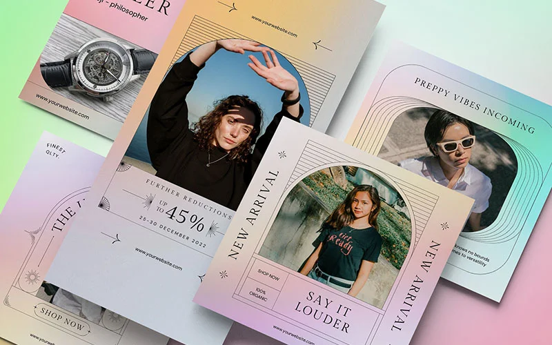 Gradient Instagram templates preview