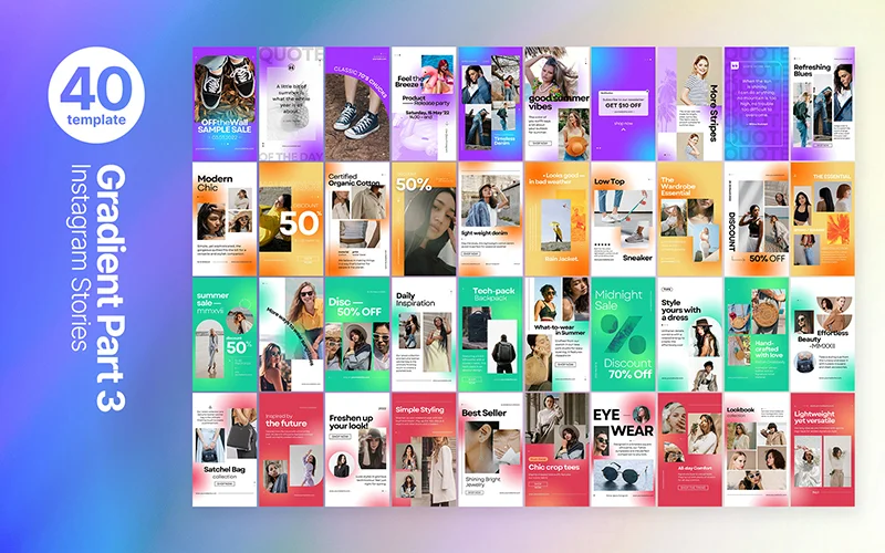 Gradient Instagram Story Templates Preview