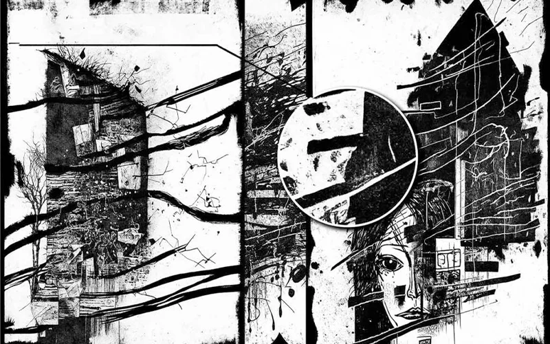 black and white distressed background, black white grunge texture