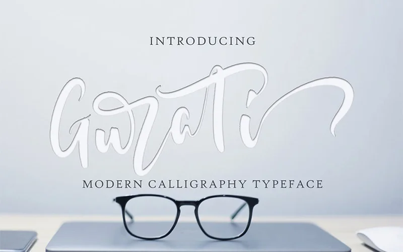 Gurati - Top handwritten font included in the bundle.