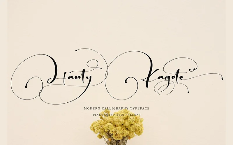 Hanty font, handwritten script