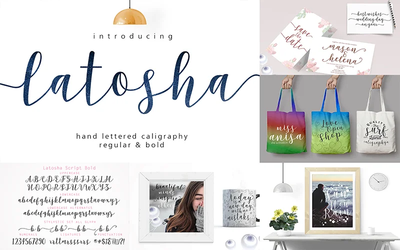 Latosha-Font, handwriting font modern, clean modern font