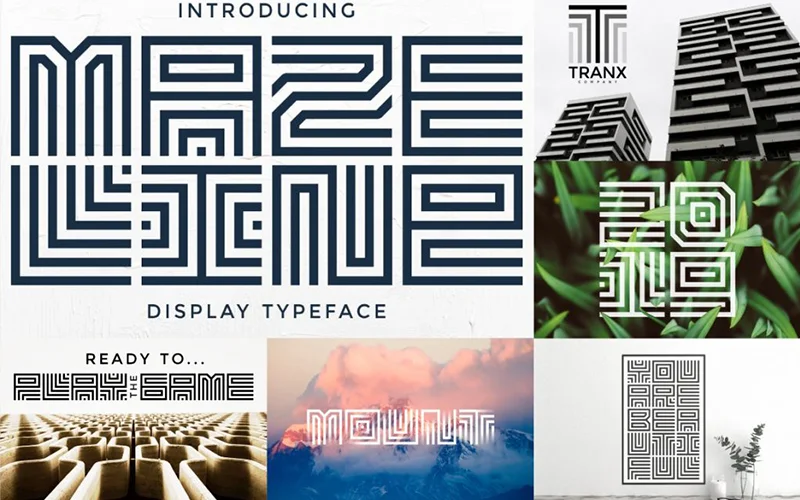 Maze-Line-Font, best brush fonts
