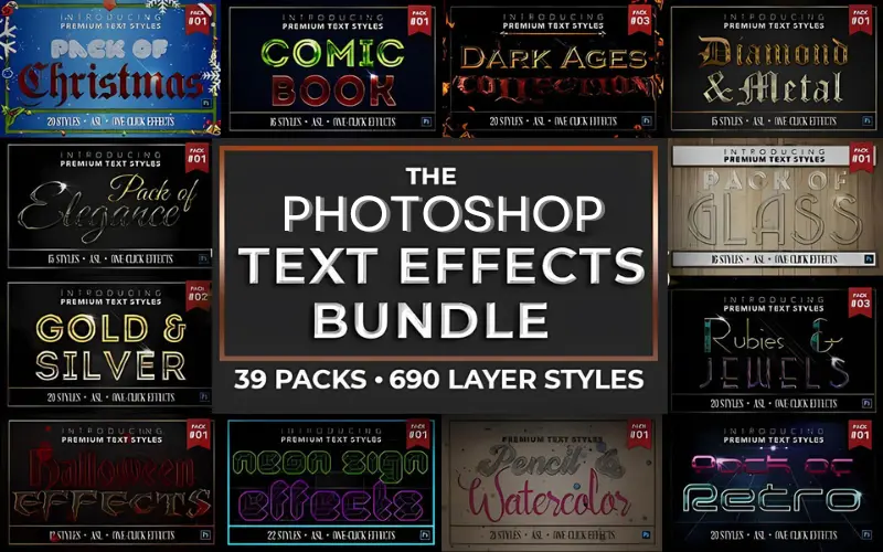 PS text effects bundle feature image