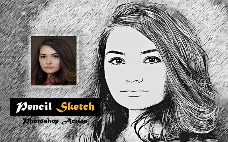 pencil sketch in photoshop, black and white photo effect