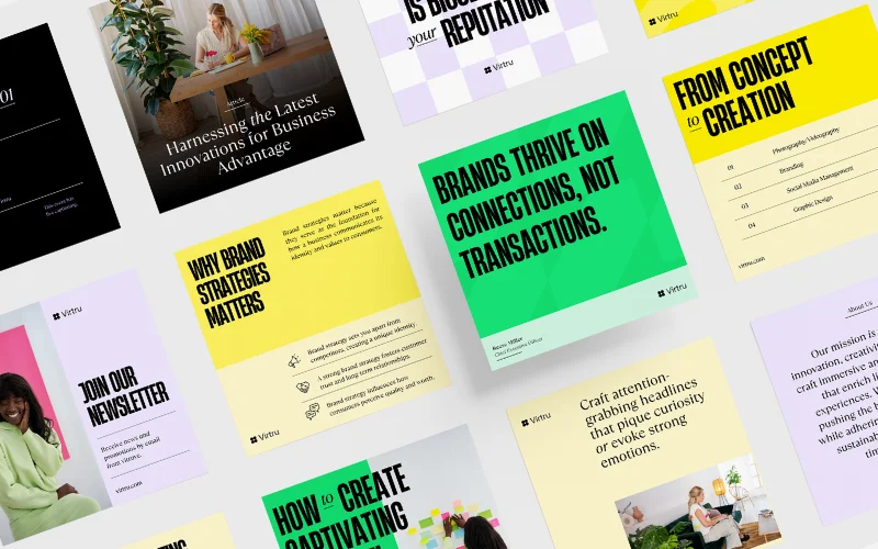 A collage of post business canva templates