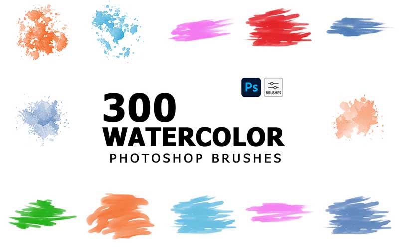 Watercolor photoshop brushes