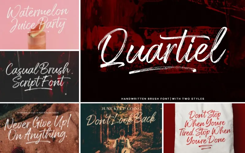 cool handwritten font examples, quartiel font