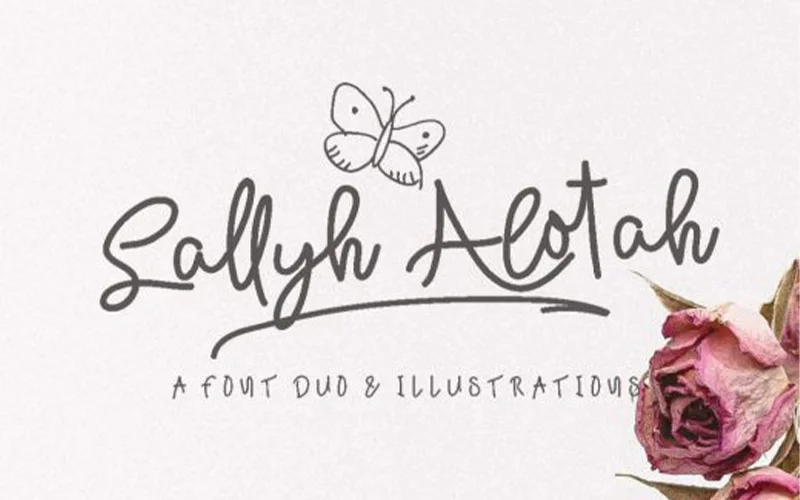 Sallyh-Alotah - font, random handwritten font