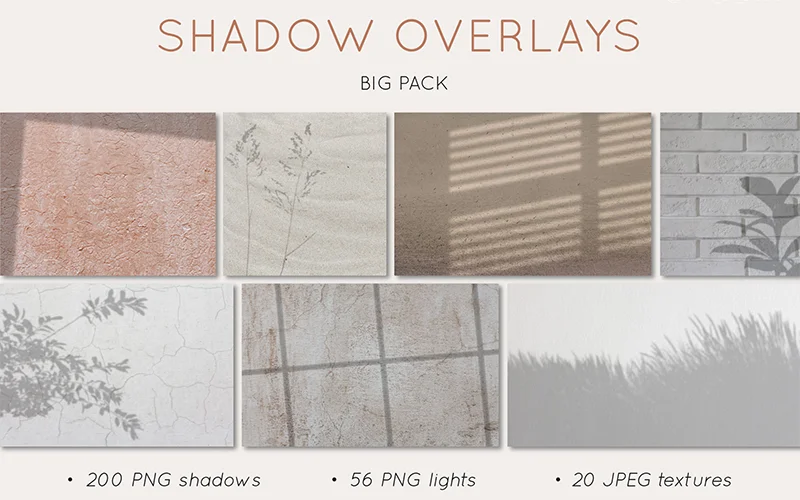 Preview of shadow overlays included in the bundle