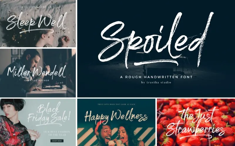 spoiled font, handwritten display font