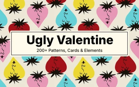 ugly valentine patterns, cards and elements feature image