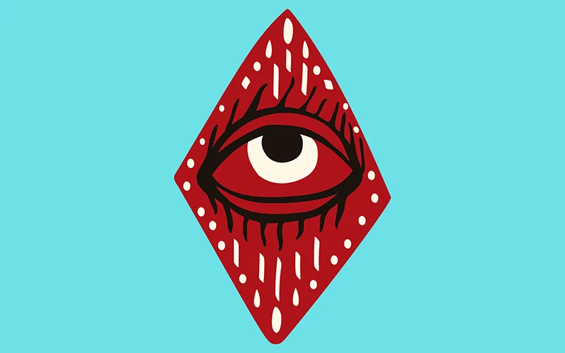 A preview of Ugly eye- red and blue valentine card