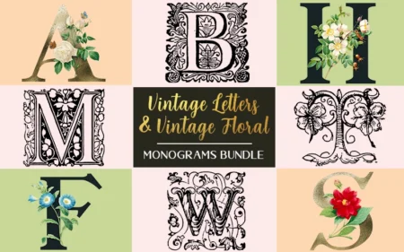 Vintage Letters & Vintage Floral Monograms Bundle - Feature Image