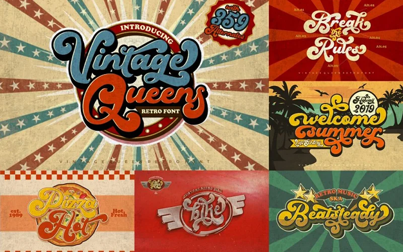 Vintage-Queen-Font, fancy vintage fonts