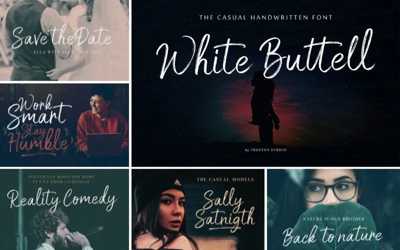 white buttell font, font style handwritten