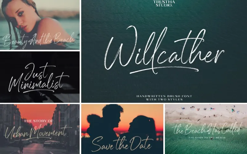willcather cool otf type font, font style handwritten