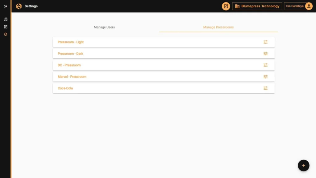 Manage Pressrooms Preview