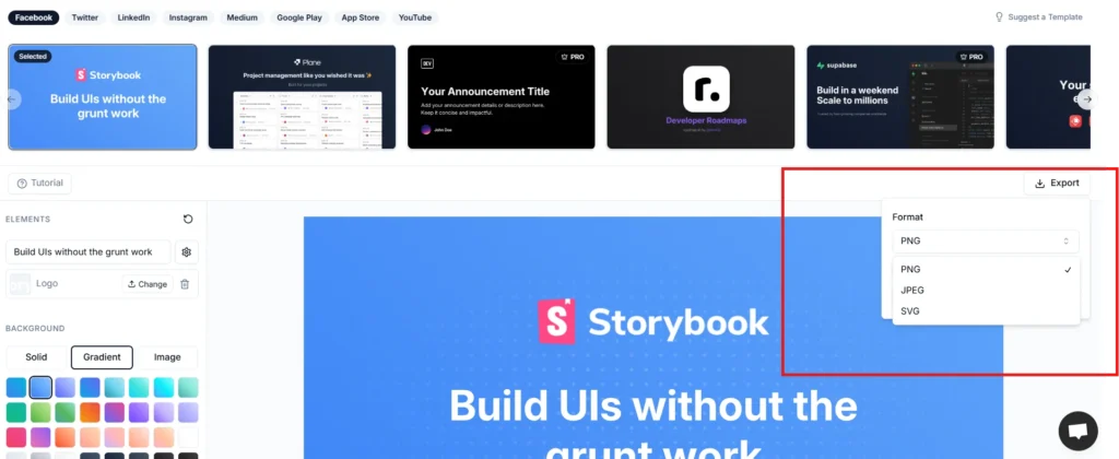 Export Options Preview