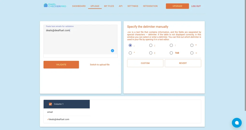 Manual Upload Preview