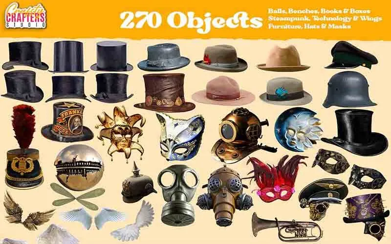 retro hats, reto masks,