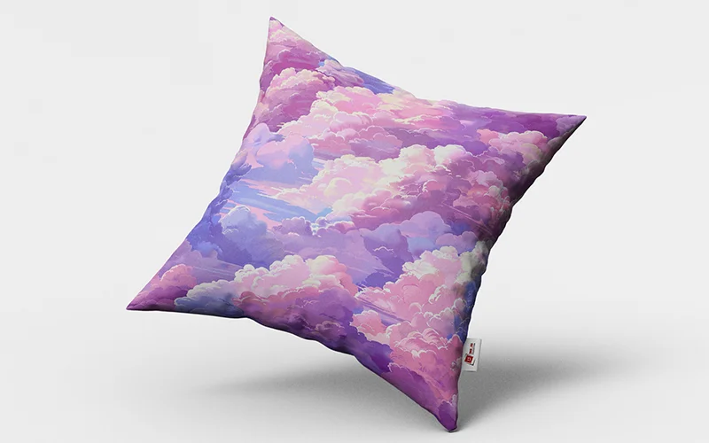 A pillow cover designed with one of the pastel cloud pattern