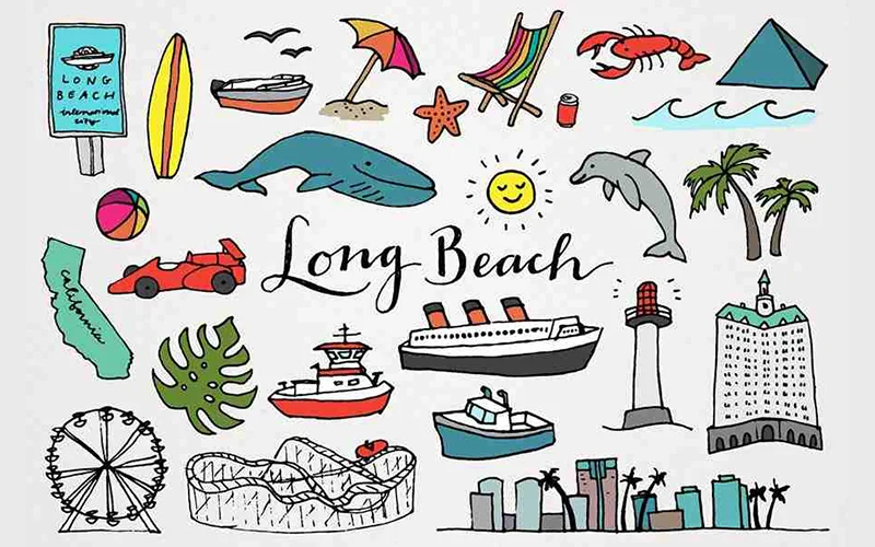 travel graphics, long beach graphics