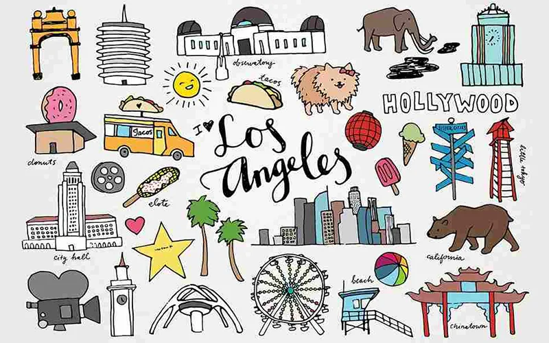 travel graphics, los angeles illustrations