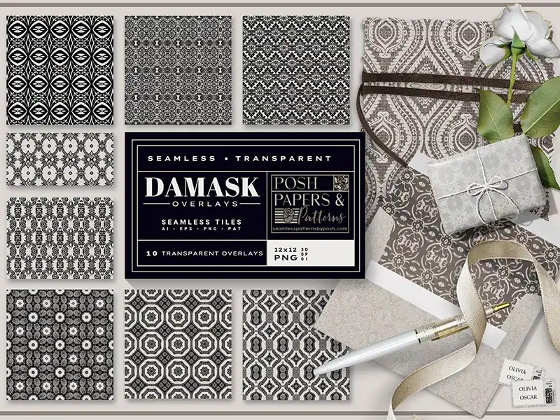 Seamless overlays, ephemera designs