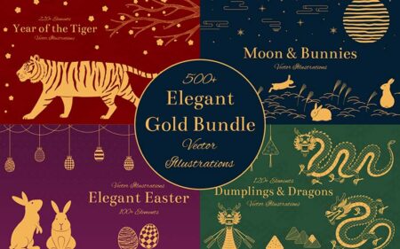 Elegant Gold vectors Bundle
