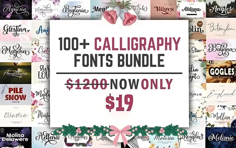 100 Calligraphy Fonts Bundle