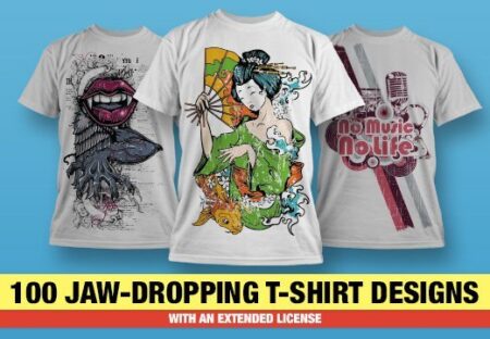 100 Funky T-shirt Designs Bundle