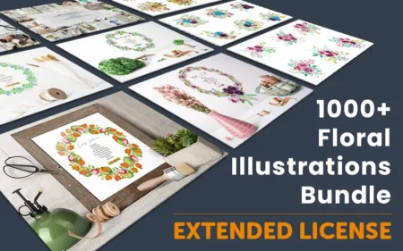 1000 Floral Illustrations Bundle