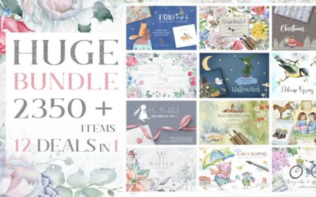 2350+ Cute Graphics 12-In-1 Bundle | Extended License