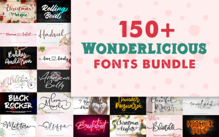 150+ Wonderlicious Pretty Fonts Bundle | Extended License