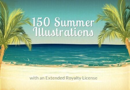 150 Summer Vector Illustrations | Extended License