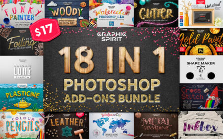 18-In-1 Photoshop Add Ons Bundles Pack | Extended License